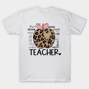 Teacher Leopard, Blessed Teach Inspire T-Shirt